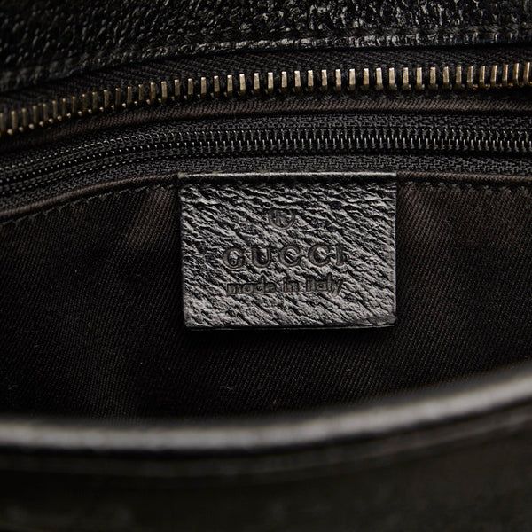 グッチ GGキャンバス ハンドバッグ トートバッグ 113011 ブラック レザー キャンバス レディース GUCCI 【中古】