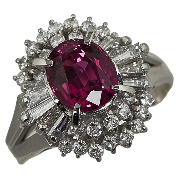 Pt900 プラチナ ルビー1.59ct ダイヤ0.69ct リング 指輪 レディース 12.5号 【中古】