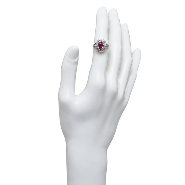 Pt900 プラチナ ルビー1.59ct ダイヤ0.69ct リング 指輪 レディース 12.5号 【中古】