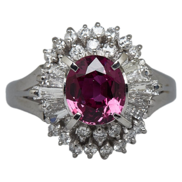 Pt900 プラチナ ルビー1.59ct ダイヤ0.69ct リング 指輪 レディース 12.5号 【中古】