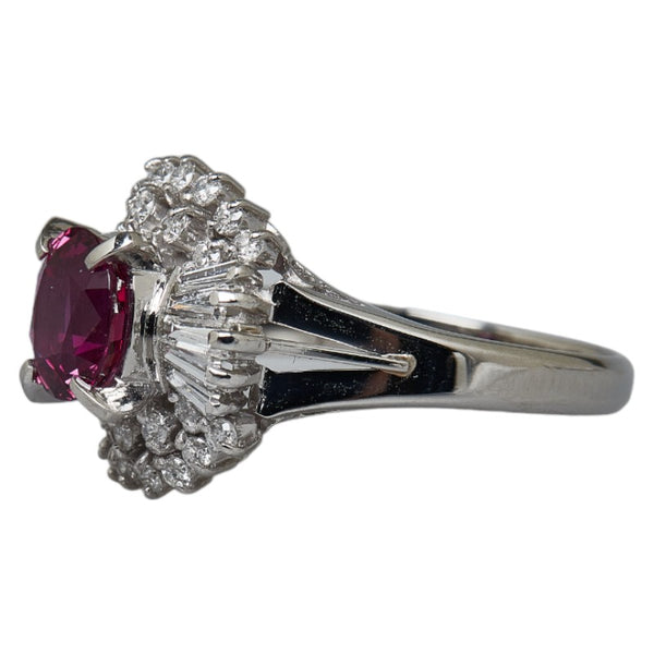 Pt900 プラチナ ルビー1.59ct ダイヤ0.69ct リング 指輪 レディース 12.5号 【中古】