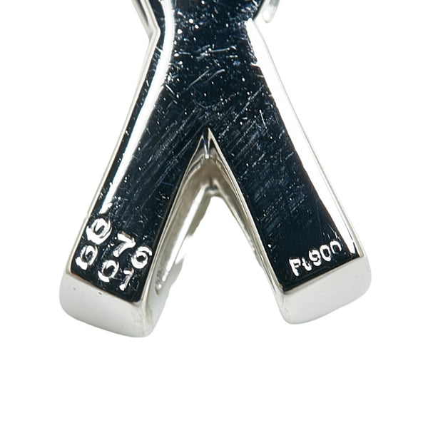 Pt900 プラチナ Pt850 プラチナ サファイア0.76ct ダイヤ0.01ct ペンダントネックレス レディース 【中古】