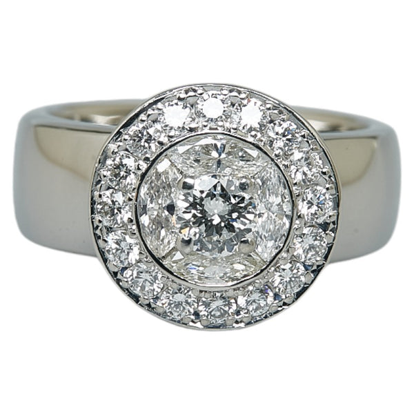 Pt900 プラチナ ダイヤ0.286ct ダイヤ0.96ct リング 指輪 レディース 12.5号 【中古】