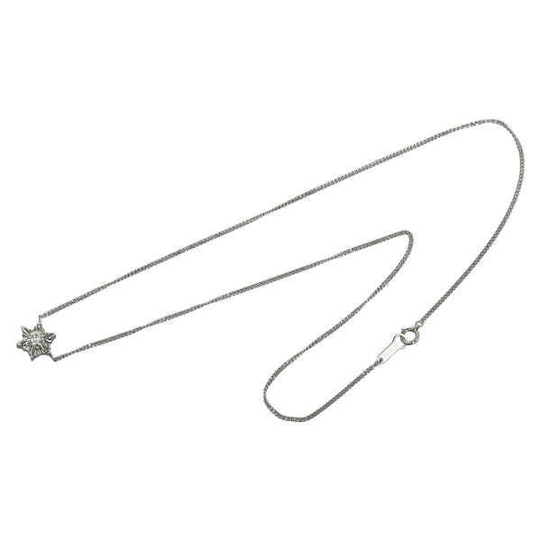 Pt900 プラチナ Pt850 プラチナ ダイヤ0.36ct スノーフレーク ネックレス レディース 【中古】