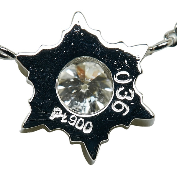 Pt900 プラチナ Pt850 プラチナ ダイヤ0.36ct スノーフレーク ネックレス レディース 【中古】