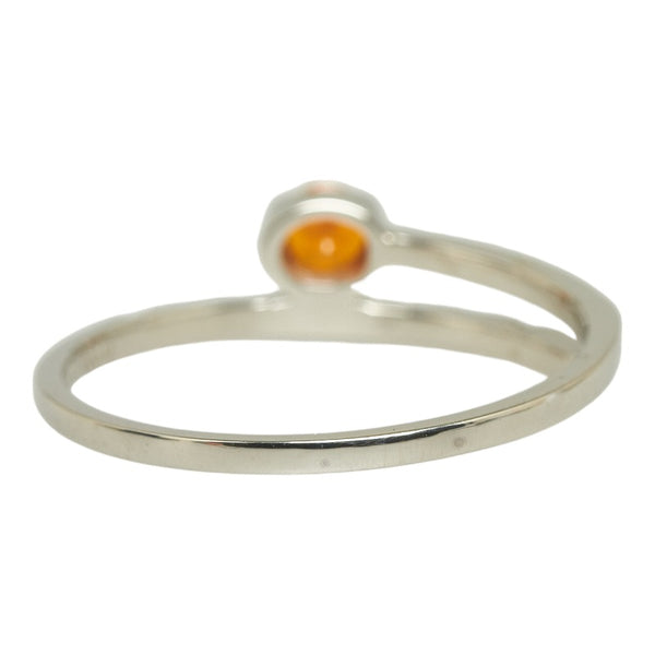 Pt900 プラチナ スペサタイトガーネット0.39ct ダイヤ0.09ct リング 指輪 レディース 23号 【中古】