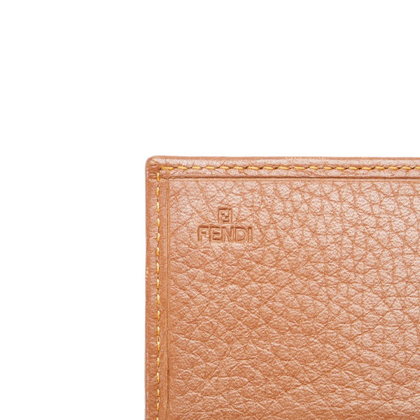 フェンディ ズッキーノ 長財布 8M0000 ベージュ ブラウン キャンバス レザー レディース FENDI 【中古】
