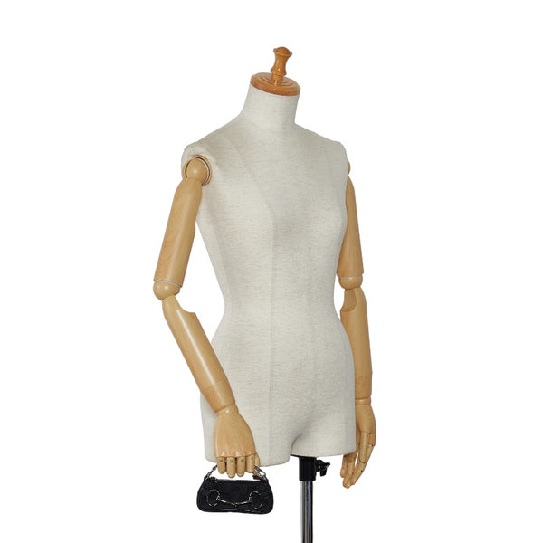 グッチ GGキャンバス ホースビット アクセサリーポーチ 115291 ブラック キャンバス レザー レディース GUCCI 【中古】