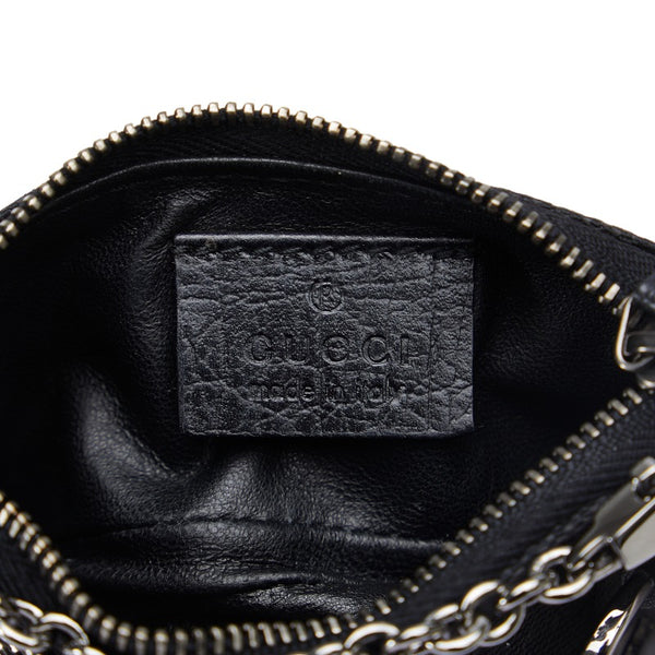 グッチ GGキャンバス ホースビット アクセサリーポーチ 115291 ブラック キャンバス レザー レディース GUCCI 【中古】