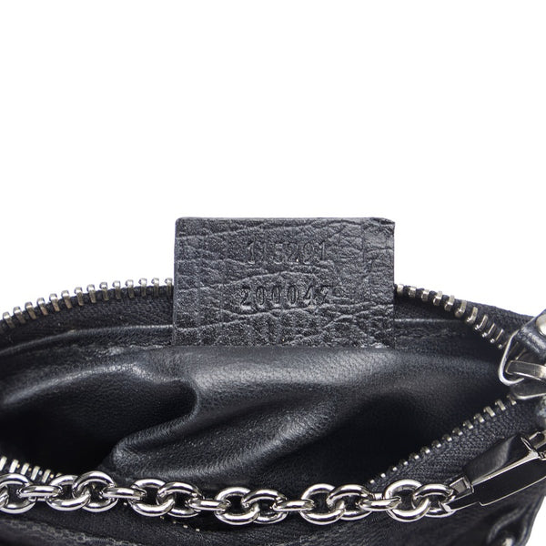 グッチ GGキャンバス ホースビット アクセサリーポーチ 115291 ブラック キャンバス レザー レディース GUCCI 【中古】