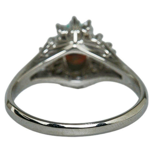 Pt900 プラチナ ブラックオパール0.63ct ダイヤ0.29ct リング 指輪 レディース 15号 【中古】