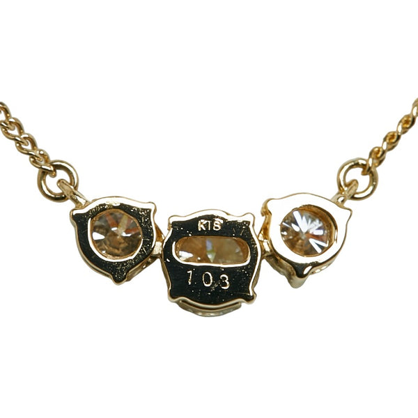 K18YG イエローゴールド ダイヤ1.03ct トリプル チェーン ネックレス レディース 【中古】