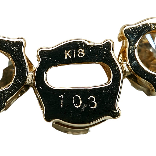 K18YG イエローゴールド ダイヤ1.03ct トリプル チェーン ネックレス レディース 【中古】