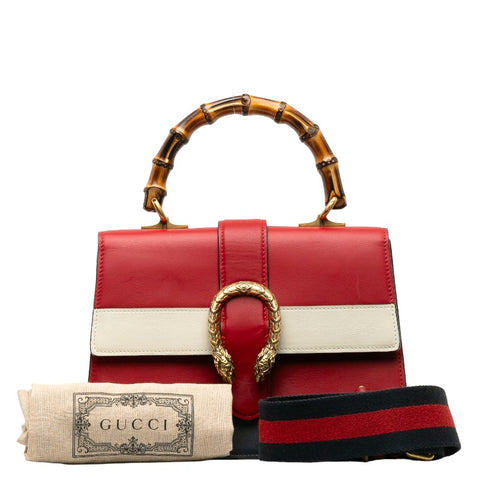 グッチ バンブー ディオニュソス ハンドバッグ ショルダーバッグ 2WAY 448075 レッド マルチカラー レザー レディース GUCCI 【中古】