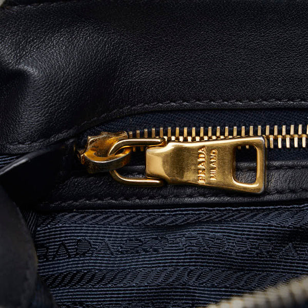 プラダ ロゴ ワンショルダーバッグ ネイビー ナイロン レディース PRADA 【中古】