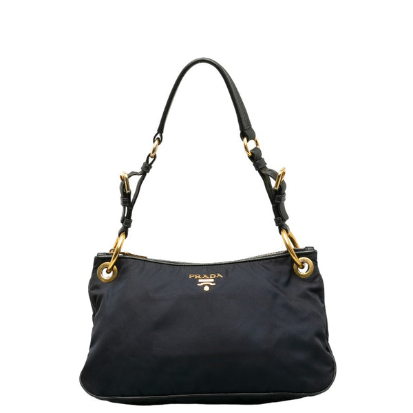プラダ ロゴ ワンショルダーバッグ ネイビー ナイロン レディース PRADA 【中古】