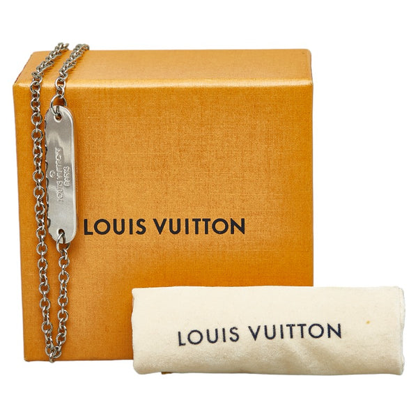 ルイ ヴィトン モノグラム エクリプス コリエ チェーン ピンロック ネックレス M68875 シルバー メタル PVC レディース LOUIS VUITTON 【中古】