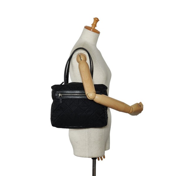 プラダ ハンドバッグ ブラック ナイロン レザー レディース PRADA 【中古】