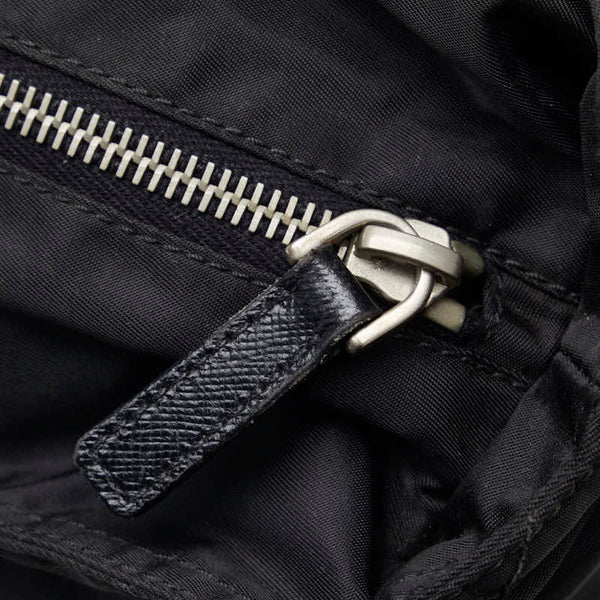 プラダ ハンドバッグ ブラック ナイロン レザー レディース PRADA 【中古】
