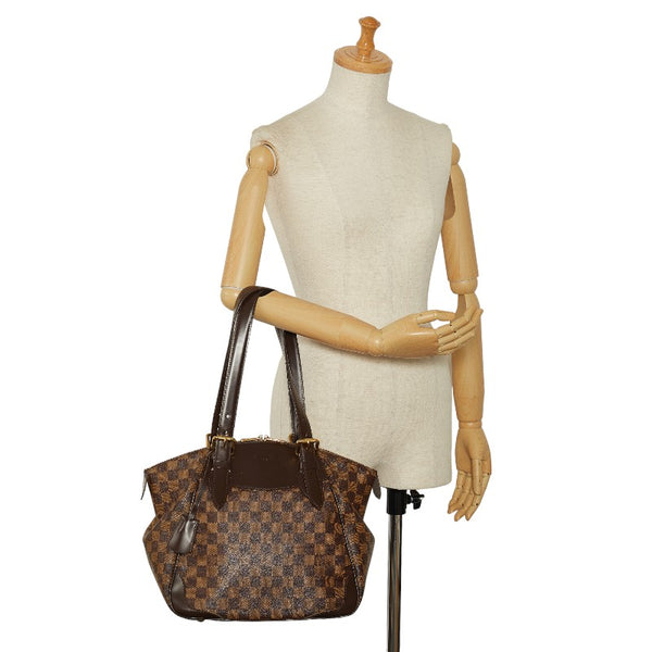 ルイ ヴィトン ダミエ ヴェローナPM ハンドバッグ トートバッグ N41117 ブラウン PVC レザー レディース LOUIS VUITTON 【中古】