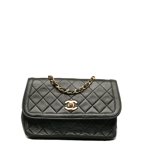 シャネル マトラッセ ココマーク チェーン ショルダーバッグ  ブラック ラムスキン レディース CHANEL 【中古】