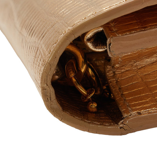 サンローラン チェーン ショルダーバッグ ピンクゴールド レザー レディース SAINT LAURENT 【中古】