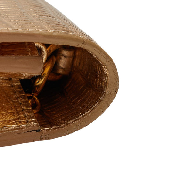 サンローラン チェーン ショルダーバッグ ピンクゴールド レザー レディース SAINT LAURENT 【中古】