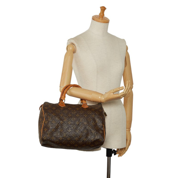 ルイ ヴィトン モノグラム スピーディ30 ハンドバッグ ショルダーバッグ２WAY M41526 ブラウン PVC レザー レディース LOUIS VUITTON 【中古】