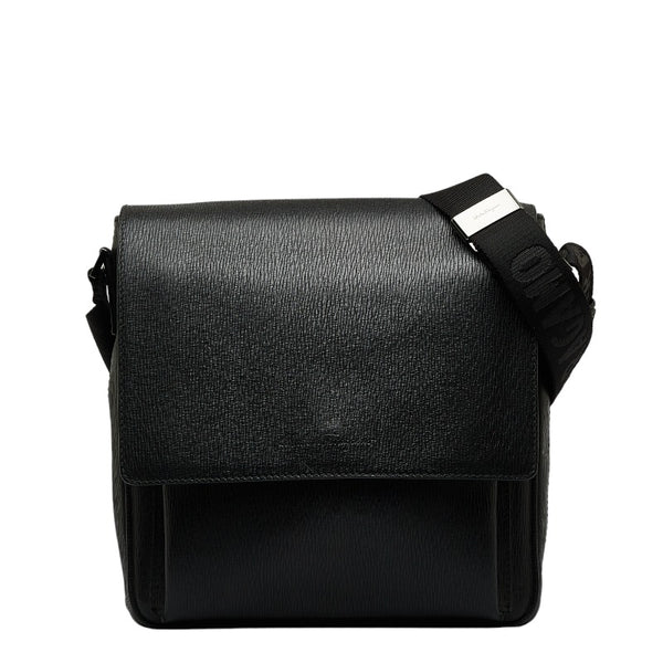 サルヴァトーレフェラガモ 斜め掛け ショルダーバッグ メッセンジャーバッグ FZ-24 9033 ブラック レザー メンズ Salvatore Ferragamo 【中古】