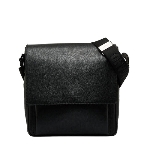 サルヴァトーレフェラガモ 斜め掛け ショルダーバッグ メッセンジャーバッグ FZ-24 9033 ブラック レザー メンズ Salvatore Ferragamo 【中古】