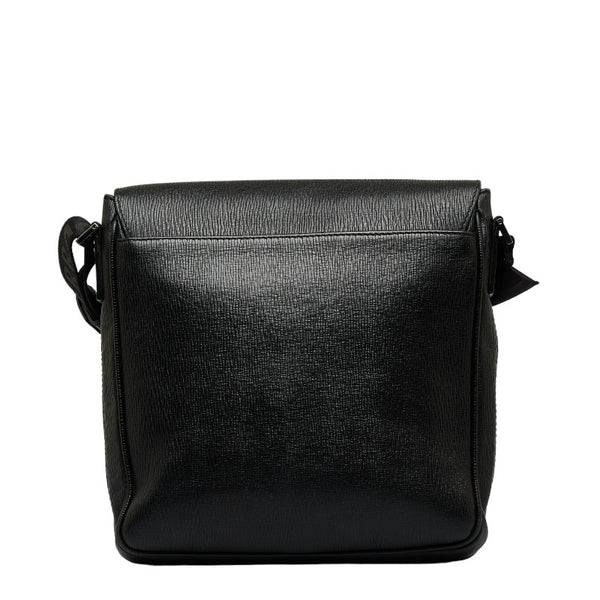 サルヴァトーレフェラガモ 斜め掛け ショルダーバッグ メッセンジャーバッグ FZ-24 9033 ブラック レザー メンズ Salvatore Ferragamo 【中古】