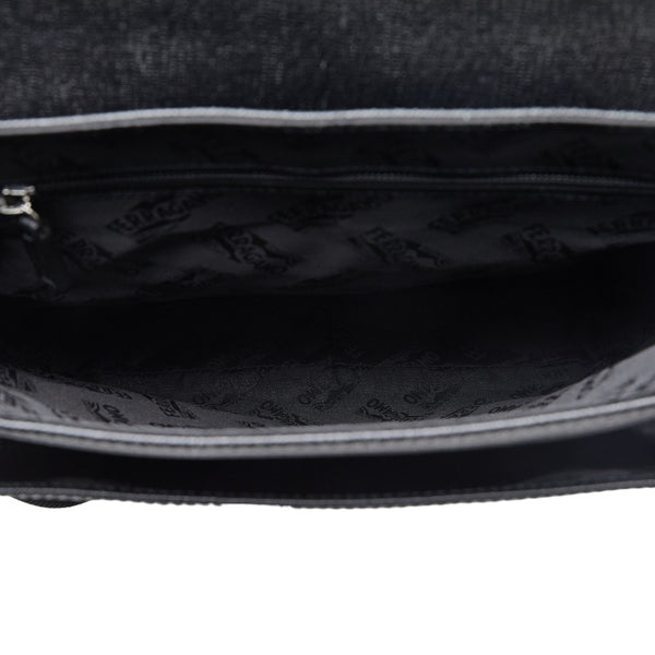 サルヴァトーレフェラガモ 斜め掛け ショルダーバッグ メッセンジャーバッグ FZ-24 9033 ブラック レザー メンズ Salvatore Ferragamo 【中古】