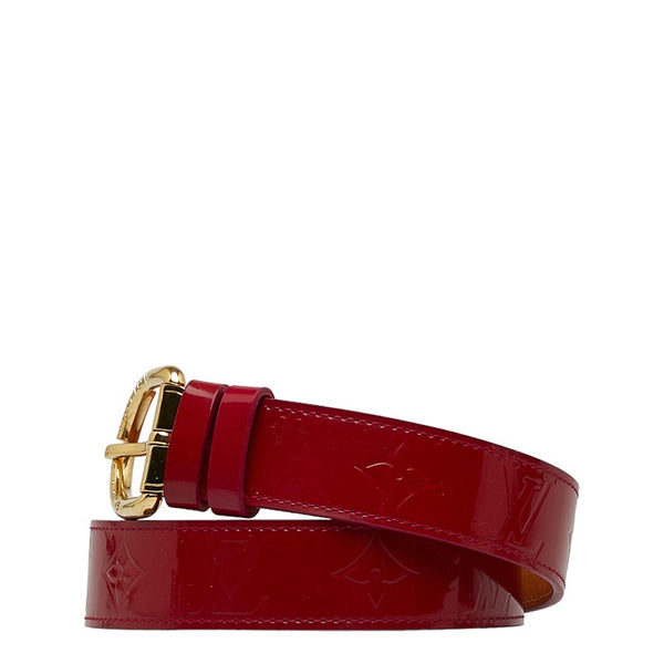 ルイ ヴィトン モノグラム ヴェルニ サンチュール ベルト M6980W ポムダムール レッド PVC レディース LOUIS VUITTON 【中古】