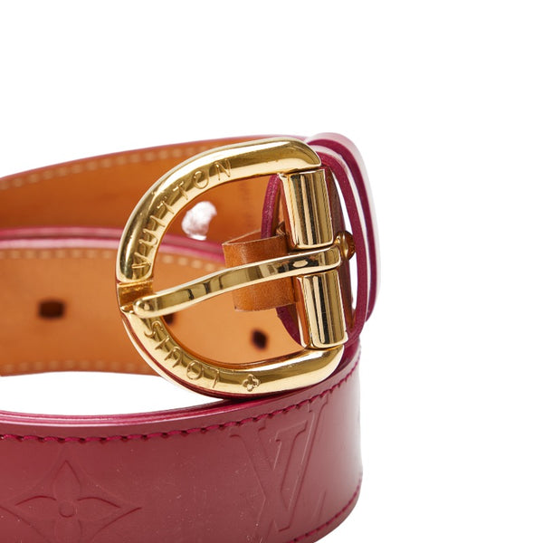 ルイ ヴィトン モノグラム ヴェルニ サンチュール ベルト M6980W ポムダムール レッド PVC レディース LOUIS VUITTON 【中古】