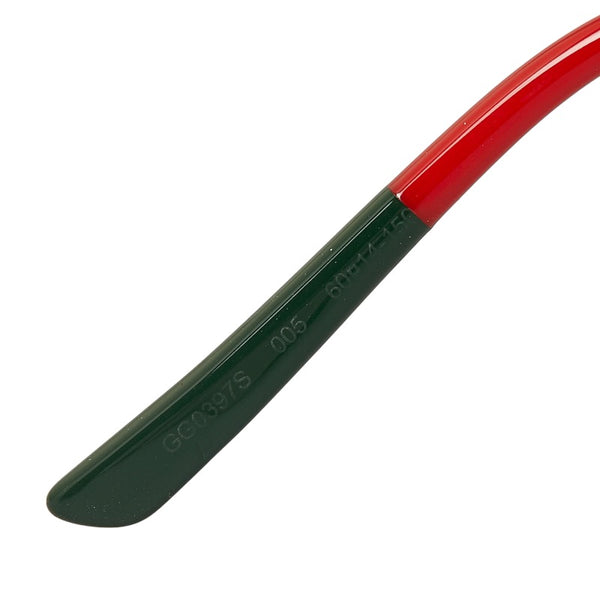 グッチ シェリーライン サングラス ゴールド マルチカラー プラスチック レディース GUCCI 【中古】