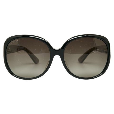 グッチ アジアンフィット バタフライ インターロッキングG サングラス GG0080SK ブラック プラスチック レディース GUCCI 【中古】