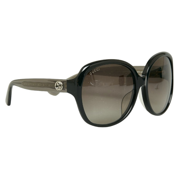 グッチ アジアンフィット バタフライ インターロッキングG サングラス GG0080SK ブラック プラスチック レディース GUCCI 【中古】