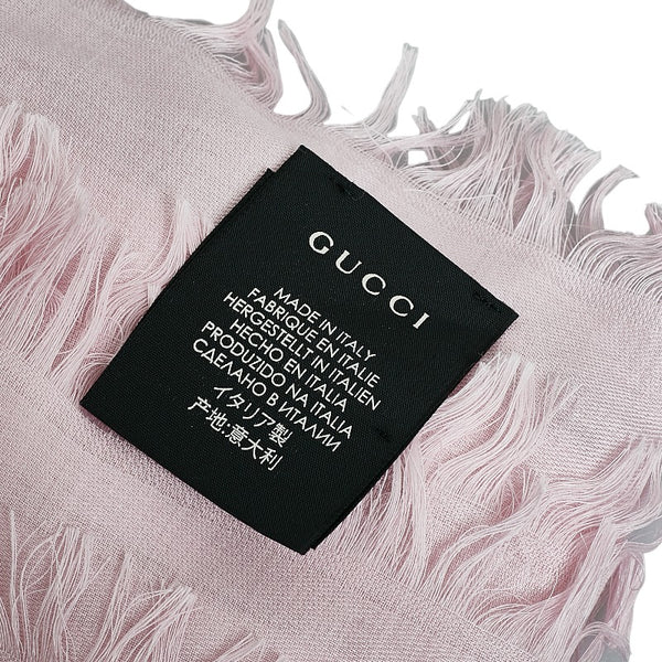 グッチ GG柄 ストール ピンク ウール シルク レディース GUCCI 【中古】