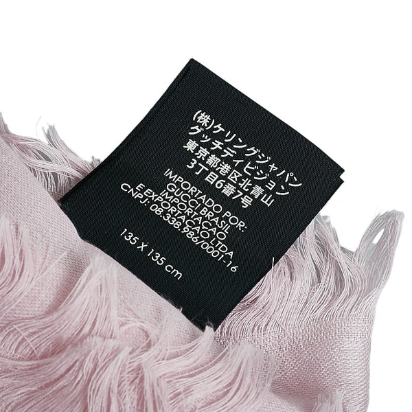 グッチ GG柄 ストール ピンク ウール シルク レディース GUCCI 【中古】