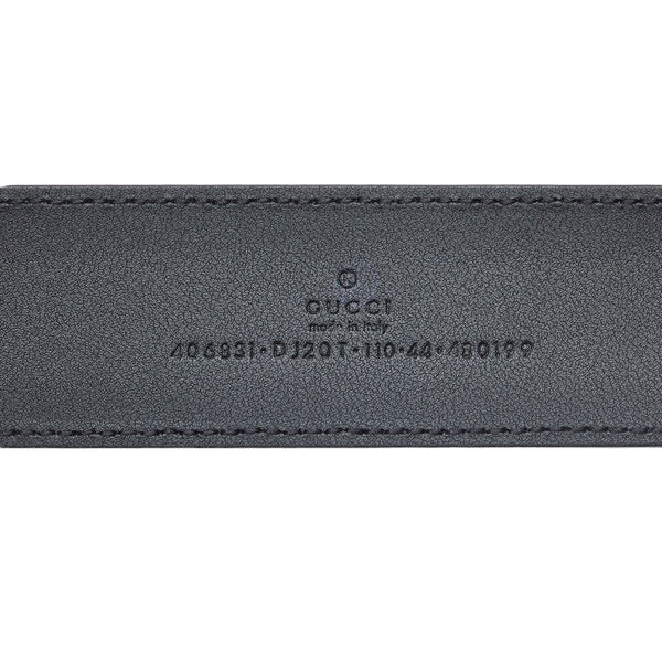 グッチ ダブルG GGマーモント ベルト 406831 ブラック ゴールド カーフレザー レディース GUCCI 【中古】