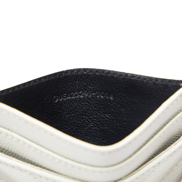 サンローラン キルティング カードケース パスケース 423291 ホワイト レザー レディース SAINT LAURENT 【中古】