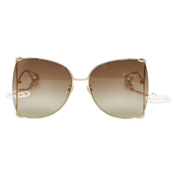 グッチ バタフライサングラス パール サングラス GG0252S ゴールド プラスチック レディース GUCCI 【中古】