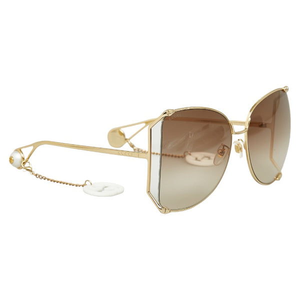 グッチ バタフライサングラス パール サングラス GG0252S ゴールド プラスチック レディース GUCCI 【中古】