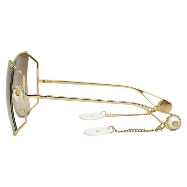 グッチ バタフライサングラス パール サングラス GG0252S ゴールド プラスチック レディース GUCCI 【中古】