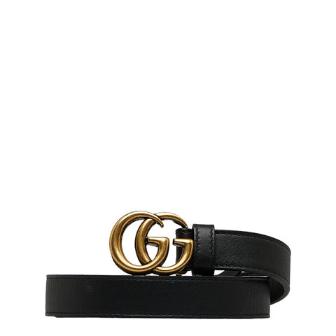 グッチ ダブルG GGマーモント ベルト 409417 ブラック レザー レディース GUCCI 【中古】