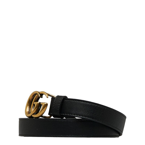 グッチ ダブルG GGマーモント ベルト 409417 ブラック レザー レディース GUCCI 【中古】