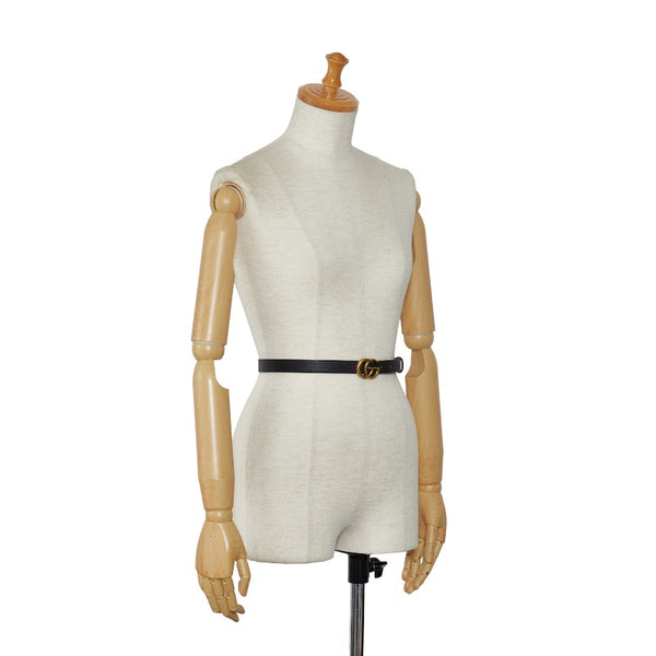 グッチ ダブルG GGマーモント ベルト 409417 ブラック レザー レディース GUCCI 【中古】