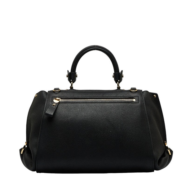 サルヴァトーレフェラガモ ソフィア スモール ガンチーニ トップハンドルバッグ ショルダーバッグ 2WAY DY-21 F606 ブラック レザー レディース Salvatore Ferragamo 【中古】