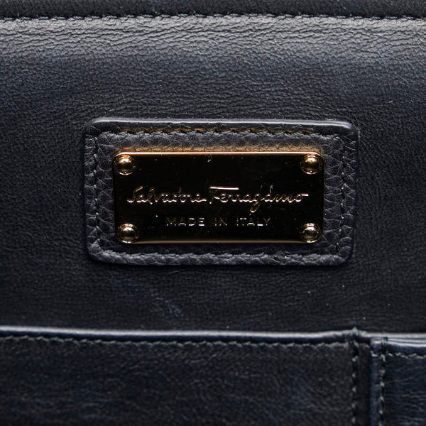 サルヴァトーレフェラガモ ソフィア スモール ガンチーニ トップハンドルバッグ ショルダーバッグ 2WAY DY-21 F606 ブラック レザー レディース Salvatore Ferragamo 【中古】