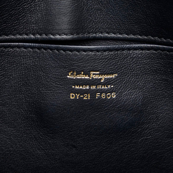 サルヴァトーレフェラガモ ソフィア スモール ガンチーニ トップハンドルバッグ ショルダーバッグ 2WAY DY-21 F606 ブラック レザー レディース Salvatore Ferragamo 【中古】
